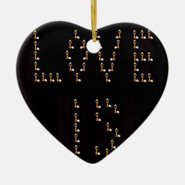 Ornamento De Cerâmica O Amor É (Frente)