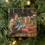 Ornamento De Cerâmica O amor e a donzela de John Stanhope<br><div class="desc">O amor e a Maiden (1877), de John Stanhope, é uma pintura vitoriana de arte pré-rapelita e de retrato românico. Um anjo ou Cupido (o deus do amor) encontra uma linda jovem na floresta. Sobre o artista: John Roddam Spencer Stanhope (1829-1908) era um artista inglês muitas vezes considerado uma preraphaelite...</div>