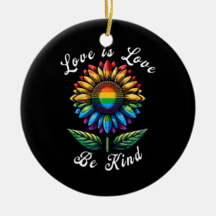 Ornamento De Cerâmica O Amor É Amar O Arco-Íris LGBT+ Gay Lésbica P