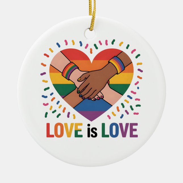 Ornamento De Cerâmica O amor é amor (Frente)