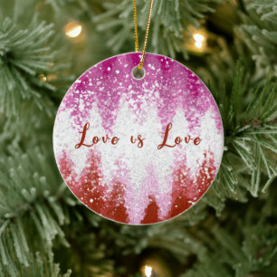 Ornamento De Cerâmica O amor é o amor das cores LGBT