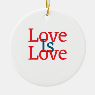 Ornamento De Cerâmica O amor é o orgulho vermelho vermelho Junho Texto s