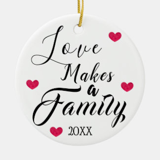 Ornamento De Cerâmica O amor faz uma família - adopção da assistência