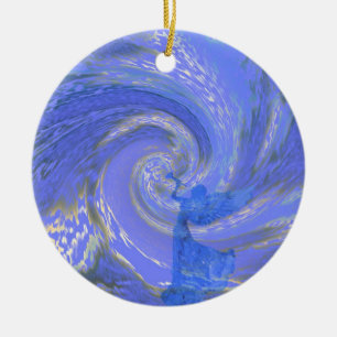 Ornamento De Cerâmica O anjo comemora esta noite das noites