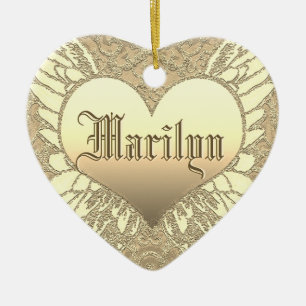 Ornamento De Cerâmica O anjo Dourado feito sob encomenda do coração voa