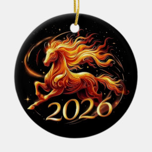 Ornamento De Cerâmica O Ano do Cavalo 2026