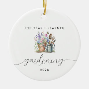 Ornamento De Cerâmica O Ano em que Aprendi a Jardinar Presente de Natal