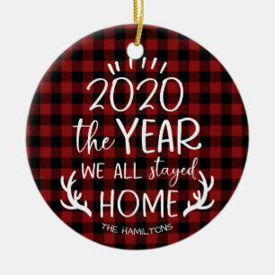 Ornamento De Cerâmica O Ano em que Ficamos em Casa 2020 Cute Covid