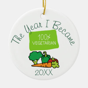 Ornamento De Cerâmica O Ano em que Me Tornei 100% Vegetariano