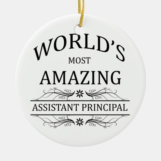 Ornamento De Cerâmica O assistente principal o mais surpreendente do (Frente)