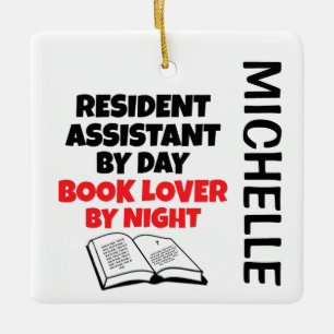 Ornamento De Cerâmica O Assistente Residente adora adora Ler PERSONALIZA