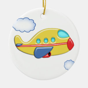 Ornamento De Cerâmica O avião colorido do miúdo