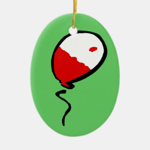 Ornamento De Cerâmica O Balão Vermelho, Adicione Um Bocado Dizendo