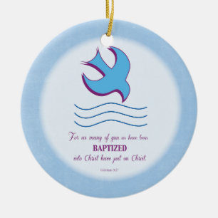 Ornamento De Cerâmica O baptismo adulto mergulhou no azul