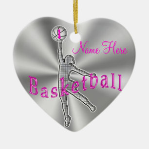 Ornamento De Cerâmica O basquetebol das meninas Ornaments seus NOME e