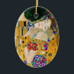 Ornamento De Cerâmica O Beijo de Gustav Klimt<br><div class="desc">O Beijo de Gustav Klimt,  1907</div>