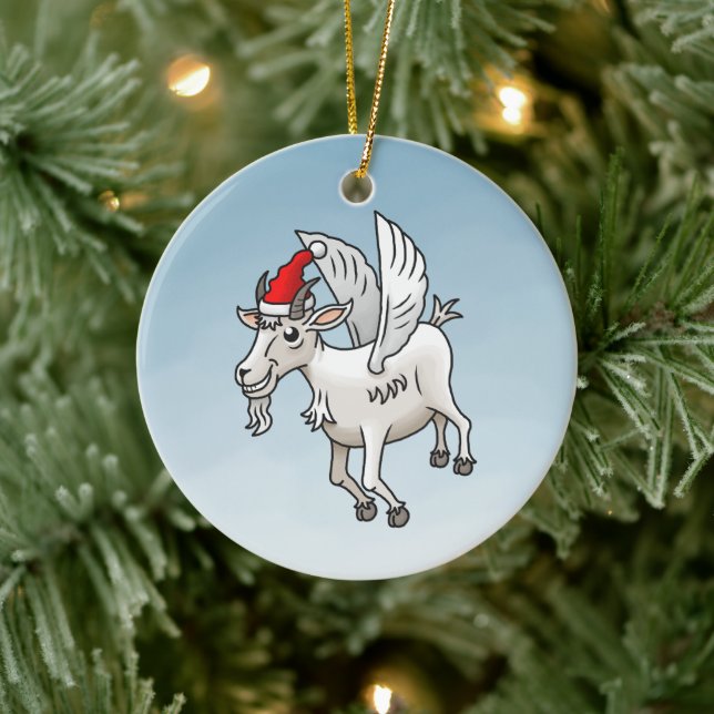 Ornamento De Cerâmica O Bode de Natal Que Voou (Árvore)