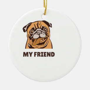 Ornamento De Cerâmica O Cão é Meu Amigo