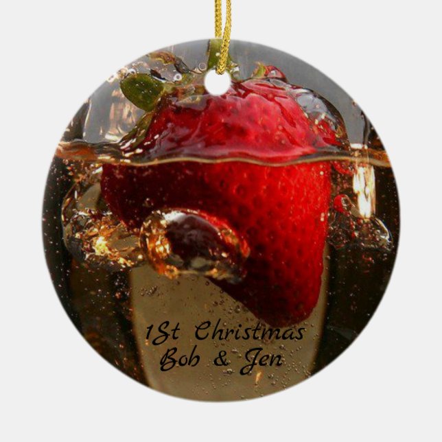 Ornamento De Cerâmica ø casamento do ano (Frente)