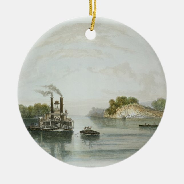 Ornamento De Cerâmica O Caverna-em-Rock, vista no Ohio, chapeia 7 de (Frente)