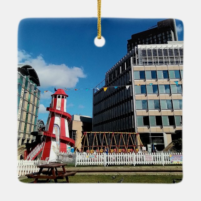 Ornamento De Cerâmica O centro da cidade (Verso)