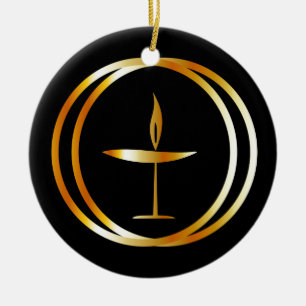 Ornamento De Cerâmica O Chalice Flaming