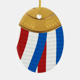Ornamento De Cerâmica ø Coloque a medalha Dourado