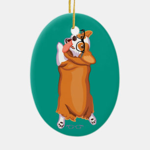 Ornamento De Cerâmica O Corgi Sploot