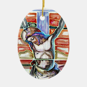 ORNAMENTO DE CERÂMICA O CRUCIFIXIÃO