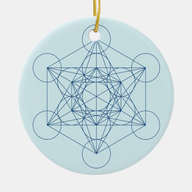 Ornamento De Cerâmica O cubo de Metatron (Frente)
