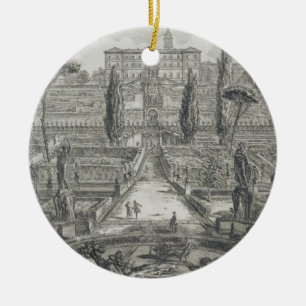 Ornamento De Cerâmica O d'Este da casa de campo em Tivoli (gravura)