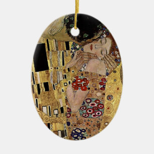 Ornamento De Cerâmica O detalhe do beijo de Gustavo Klimt (cerca de
