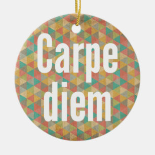 Ornamento De Cerâmica O diem de Carpe, apreende o dia, teste padrão