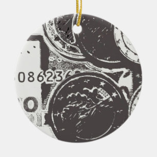 Ornamento De Cerâmica O dinheiro faz o mundo girar