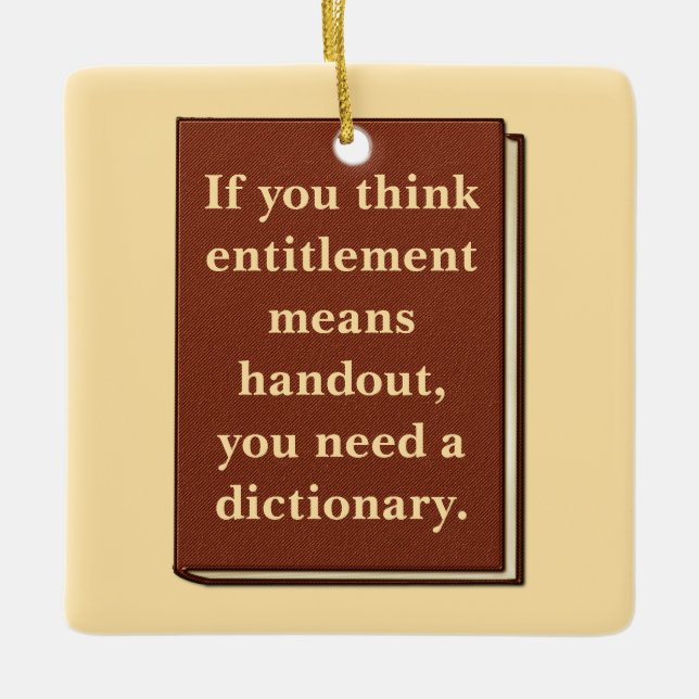 Ornamento De Cerâmica O direito não é um folheto (Frente)