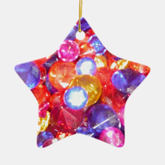 Ornamento De Cerâmica O divertimento Jewels bonito vibrante das cores (Frente)