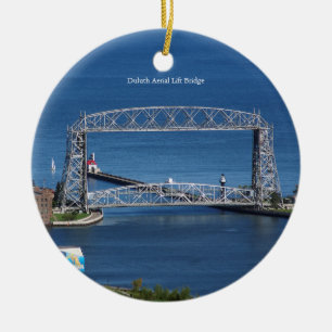 Ornamento De Cerâmica O dobro aéreo da ponte de elevador de Duluth tomo