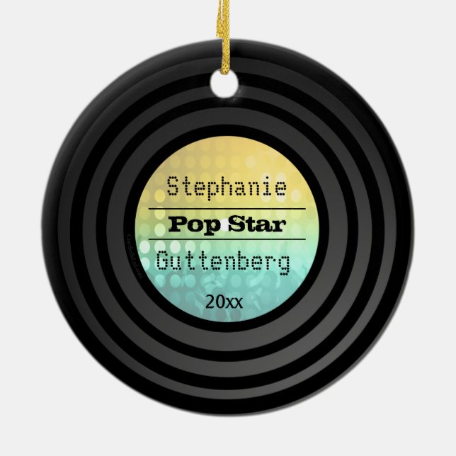 Ornamento De Cerâmica O dobro tomou partido lembrança Dourado da luz do (Traseira)