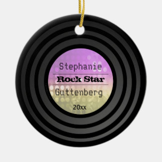 Ornamento De Cerâmica O dobro tomou partido lembrança retro da luz do