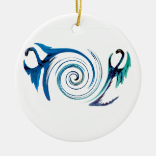 Ornamento De Cerâmica O dragão azul roda animal da fantasia
