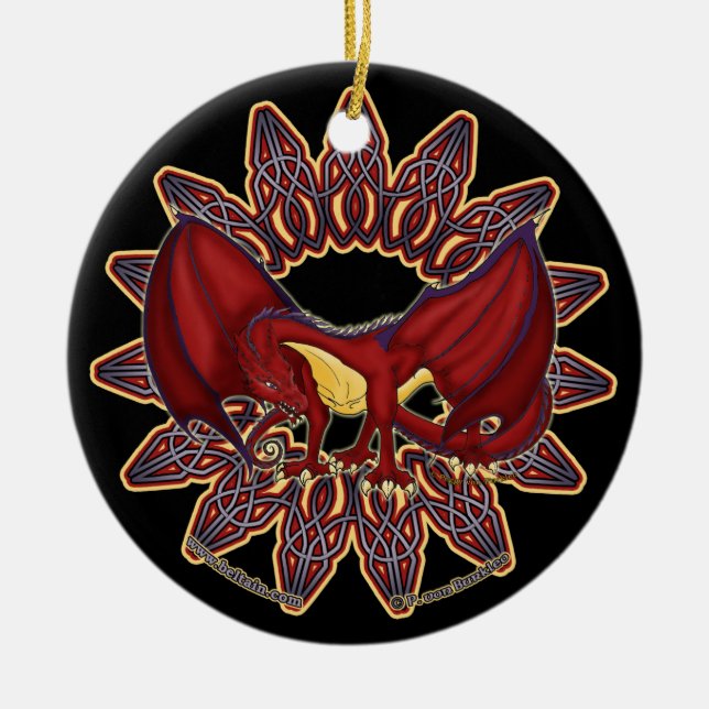 Ornamento De Cerâmica O dragão celta de Galês Ornaments 1 (Frente)