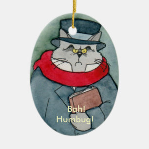 Ornamento De Cerâmica O EbeMeowzer Scrooge da canção de natal do Natal