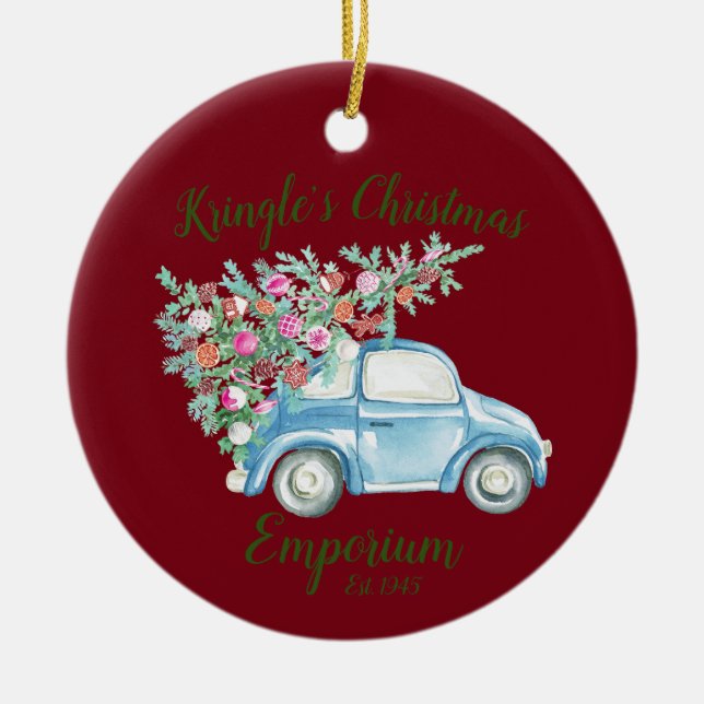 Ornamento De Cerâmica O Emporio Natal de Kringle (Frente)