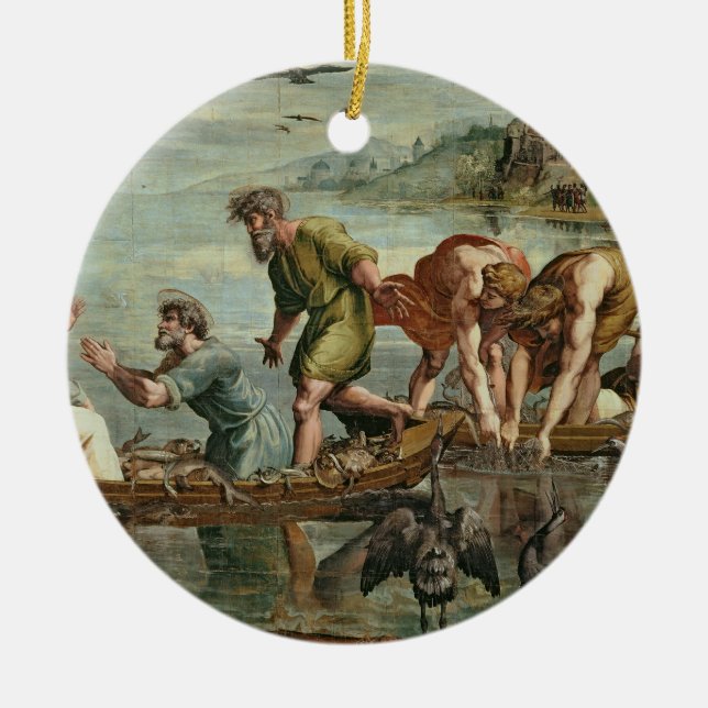 Ornamento De Cerâmica O esboço miraculoso dos peixes (desenhos animados (Frente)