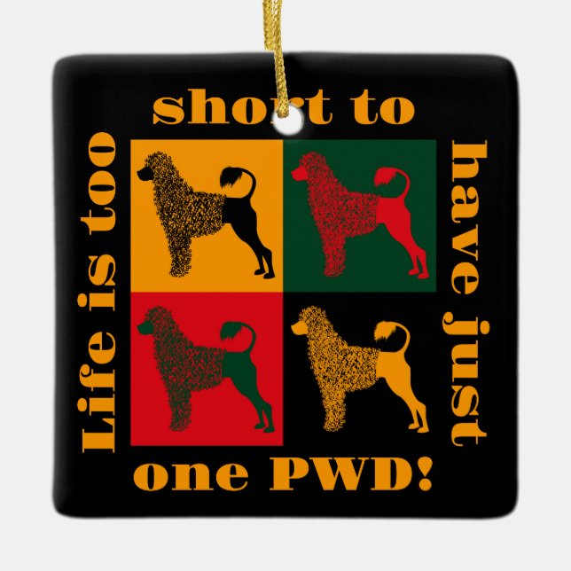 Ornamento De Cerâmica O esperto cão-d'água português (Frente)