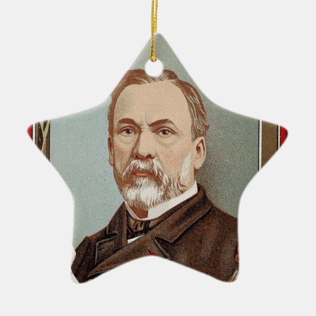Ornamento De Cerâmica O famoso Retrato Louis Pasteur Histórico (Frente)
