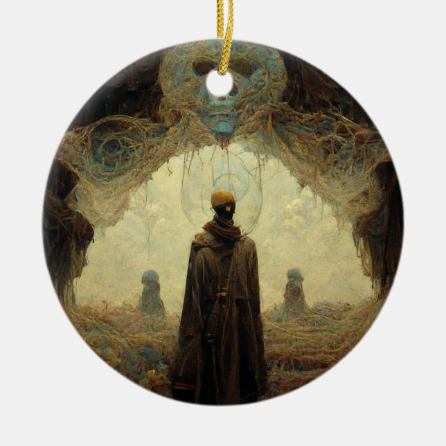 Ornamento De Cerâmica O Fantasia Escura Entryway Sci-Fi (Frente)