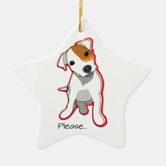 Ornamento De Cerâmica O filhote de cachorro doce de Jack Russell "por