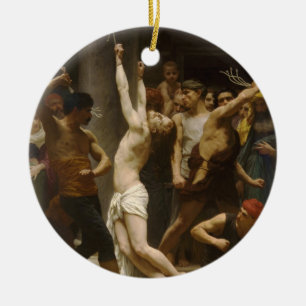 Ornamento De Cerâmica O Flagellation de nosso senhor Jesus Cristo 1880