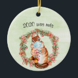 Ornamento De Cerâmica O Funny Covid Chipmunk 2020 Era loucos<br><div class="desc">Este design foi criado através da arte digital. Pode ser personalizado na área fornecer ou personalizar escolhendo o clique para personalizar mais opções e alterando o nome, as iniciais ou as palavras. Você também pode alterar a cor e o estilo do texto ou excluir o texto de um design de...</div>